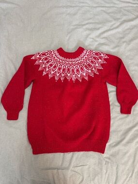 Norwegian Fair Isle Mixed Wool Knit Sweater